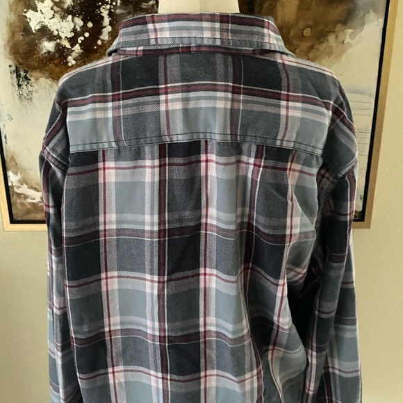 Weatherproof Vintage mens plaid flannel button down shirt size Large EC - Picture 5 of 10